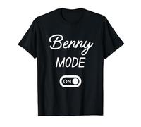 Modo Benny Activado Nombre Gracioso Camiseta gráfica económica, Hombre, Negro, S