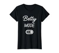 Modo Betty Activado Nombre Gracioso Camiseta gráfica económica, Mujer, Negro, XS