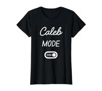 Modo Caleb Activado Nombre Gracioso Camiseta gráfica económica, Mujer, Negro, XS