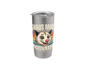 Modo Caos Activado Zarigüeya Vida Retro Divertido Vaso térmico de acero inoxidable de doble pared