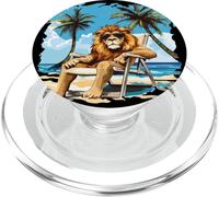 Modo de relajación: León en una aventura navideña PopSockets PopGrip para MagSafe