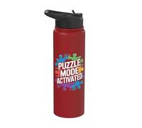 Modo de rompecabezas activado colorido rompecabezas divertido Stainless Steel Insulated Water Bottle