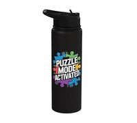 Modo de rompecabezas activado colorido rompecabezas divertido Stainless Steel Insulated Water Bottle