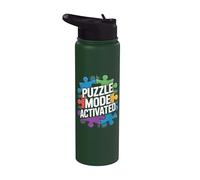 Modo de rompecabezas activado colorido rompecabezas divertido Stainless Steel Insulated Water Bottle