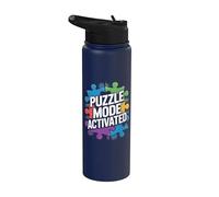 Modo de rompecabezas activado colorido rompecabezas divertido Stainless Steel Insulated Water Bottle