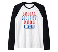 Modo de Seguro Social Activado - Humor para Personas Mayores Camiseta Manga Raglan