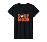 Modo de Sopa Activado Acogedor Amante de la Comida Cocina Humor Divertido Camiseta gráfica económica, Mujer, Negro, XL