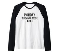 Modo de Supervivencia del Lunes Activado, Lunes de Nuevo Humor Divertido Lunes Camiseta Manga Raglan