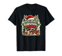 Modo de Supervivencia Festivo Humor navideño Divertido Camiseta