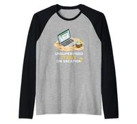 Modo de Vacaciones Fuera de la Oficina Profesional de TI sin supervisión Camiseta Manga Raglan