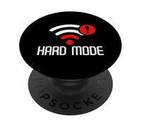 Modo Difícil Sin WiFi Divertido Jugador Broma Juegos Humor Videojuegos PopSockets PopGrip Adhesivo