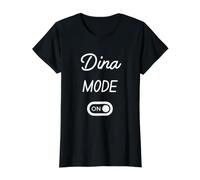 Modo Dina Activado Nombre Gracioso Camiseta gráfica económica, Mujer, Negro, M