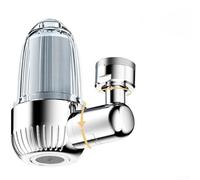 Modo dual para filtro de grifo a prueba de salpicaduras con cartucho, aireador de cocina giratorio 360, sistema de microfiltración para eliminación de impurezas (plata brillante)