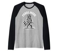 Modo Feral Tactical Raccoon Trash Panda Operador Humor Camiseta Manga Raglan