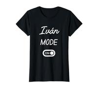 Modo Iván Activado Nombre Gracioso Camiseta gráfica económica, Mujer, Negro, XL