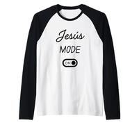 Modo Jesús Activado Nombre Gracioso Camiseta Manga Raglan