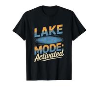 Modo Lago Activado Naturaleza Camiseta gráfica económica, Hombre, Negro, XL