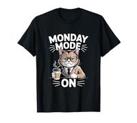 Modo Lunes en Trabajo de café con Gatos Camiseta