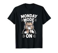 Modo Lunes en Trabajo de café con Gatos Camiseta