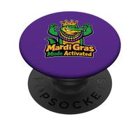 Modo Mardi Gras Activado Fat Tuesday Party Cocodrilo PopSockets PopGrip Adhesivo