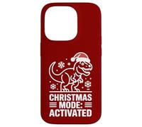Modo navideño Activado Estilo Humor Dinosaurio Carcasa para iPhone 14 Pro