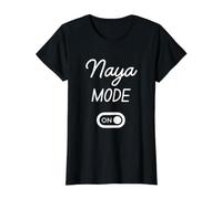 Modo Naya Activado Nombre Gracioso Camiseta gráfica económica, Mujer, Negro, XS