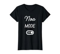 Modo Noa Activado Nombre Gracioso Camiseta gráfica económica, Mujer, Negro, S