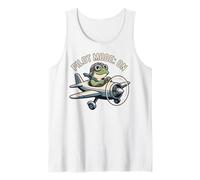 Modo piloto Activado, avión Vintage Volador de Rana Linda Camiseta sin Mangas