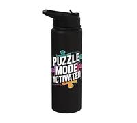 Modo Puzzle Activado Inteligente Desafío Cerebro Stainless Steel Insulated Water Bottle
