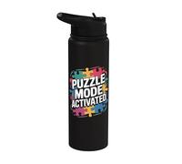 Modo Puzzle Activado Jigsaw Puzzle Lovers Juego Stainless Steel Insulated Water Bottle