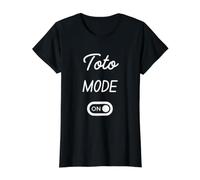 Modo Toto Activado Nombre Gracioso Camiseta gráfica económica, Mujer, Negro, XL