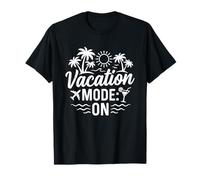 Modo Vacaciones En Palmeras Sol Avión Cóctel Playa Ambiente Camiseta