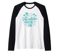 Modo Vacaciones En Palmeras Sol Avión Cóctel Playa Ambiente Camiseta Manga Raglan
