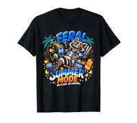 Modo Verano Salvaje Divertido Mapache Cerveza Fiesta Vibes Camiseta