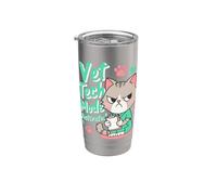 Modo Vet Tech Activado Funny Cat Veterinary Vaso térmico de acero inoxidable de doble pared