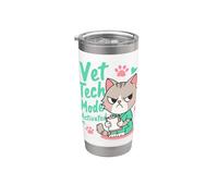 Modo Vet Tech Activado Funny Cat Veterinary Vaso térmico de acero inoxidable de doble pared