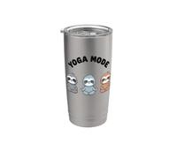 Modo Yoga Divertido Lindo Perezoso Kawaii Yoga Perezoso Sin Estrés Vaso térmico de acero inoxidable de doble pared