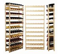 Modo24 Botellero, botellero, botellero, Estante para Bebidas, Soporte para Botellas de Vino, Organizador de Botellas, Armario para Vino de Madera para 77 Botellas, Dimensiones 166 x 72 x 25 cm