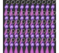 MODOAO 50 pcs LED UV Llavero Linterna Luz Púrpura Mini LED Llavero Luz Portátil Ultra Brillante Batería Llavero Linterna