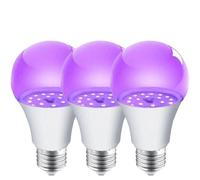 MODOAO Bombilla UV púrpura iluminación negra fiesta bombilla E27 luz nocturna bombilla 395 nm luz negra solo para tailgating y otras escenas diferentes (3, blanco), qp156