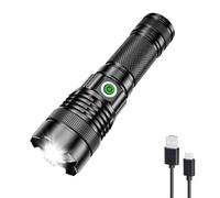 MODOAO Linternas LED superbrillantes recargables, de alto lúmenes, potentes y resistentes al agua, con 4 modos de luz, para senderismo, camping, emergencia (1 unidad)