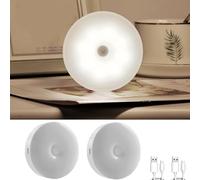 MODOAO Mini luz nocturna LED, mini luz táctil inalámbrica recargable para pared, paquete de 2 luces blancas frías regulables para interiores, para escaleras, sala de estar, baño, pasillos, armario,