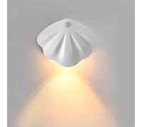 MODOAO Sensor Shell luz nocturna USB recargable Luz de pared Luz nocturna regulable con detector de movimiento Luz nocturna para escalera, dormitorio, pasillo, baño, armario (White, 1 Pack)