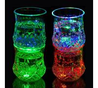 MODOAO Taza con luz flash, paquete de 4 tazas LED multicolor activadas por agua, divertidos vasos para vacaciones, festivales, fiesta de cumpleaños, bar, club nocturno, XDT279