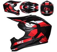 MODRYER Casco Moto Hombre Mujer Casco Integral con Visera Casco De Motocross Juvenil Adultos Cascos para ATV Downhill Off Road Quad Enduro Scooters Cruceros, con Gafas Guantes,Red-S/52~53cm