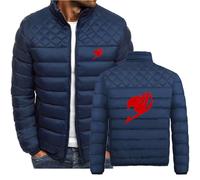 MODRYER Chaquetas De Plumón para Hombre De Fairy Tail Abrigos Acolchados Casuales Abrigos De Invierno Cálidos Chaquetas Acolchadas Ligeras Resistentes Al Viento para Esquí,Navy Blue-L