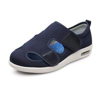 MODRYER Sandalias ortopédicas para diabéticos hombre y mujer, zapatos de malla ajustables ancho especial con plantilla acolchada multicapa para artritis, edema e hinchazón de pies, Blue-46 EU