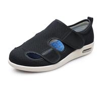 MODRYER Sandalias ortopédicas para diabéticos hombre y mujer, zapatos de malla ajustables ancho especial con plantilla acolchada multicapa para artritis, edema e hinchazón de pies,Black-43 EU