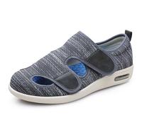 MODRYER Sandalias ortopédicas para diabéticos hombre y mujer, zapatos de malla ajustables ancho especial con plantilla acolchada multicapa para artritis, edema e hinchazón de pies, Dark Gray-47 EU