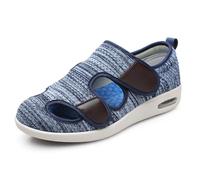MODRYER Sandalias ortopédicas para diabéticos hombre y mujer, zapatos de malla ajustables ancho especial con plantilla acolchada multicapa para artritis, edema e hinchazón de pies, Light Blue-36 EU